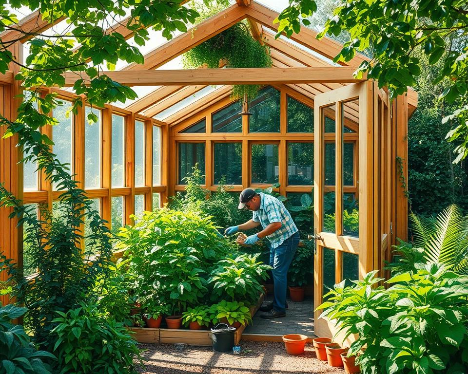 Entretien serre en bois