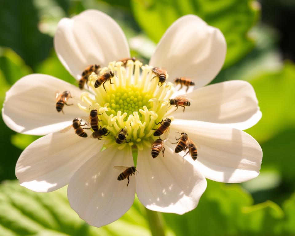 Pollinisation fleur de pilea