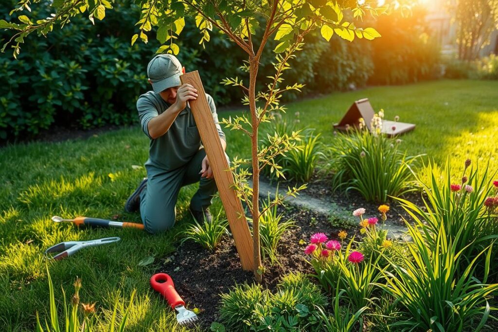 installation tuteur arbre