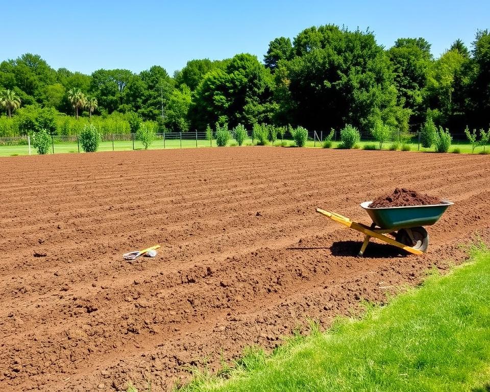 préparation du terrain pour le semis de gazon