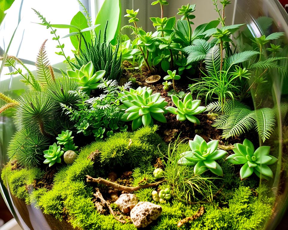 terrarium avec plantes