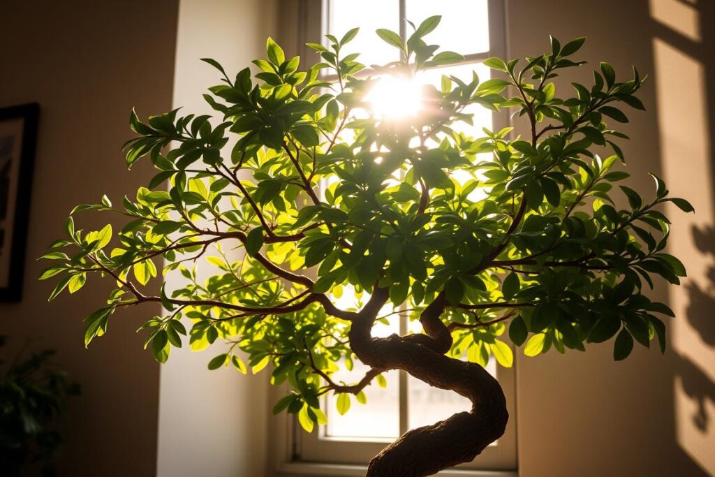 Arbre de jade dans la lumière