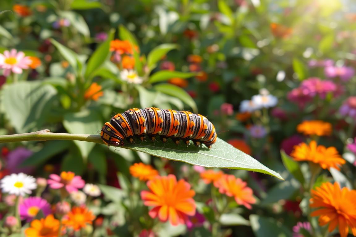 chenille noire et orange