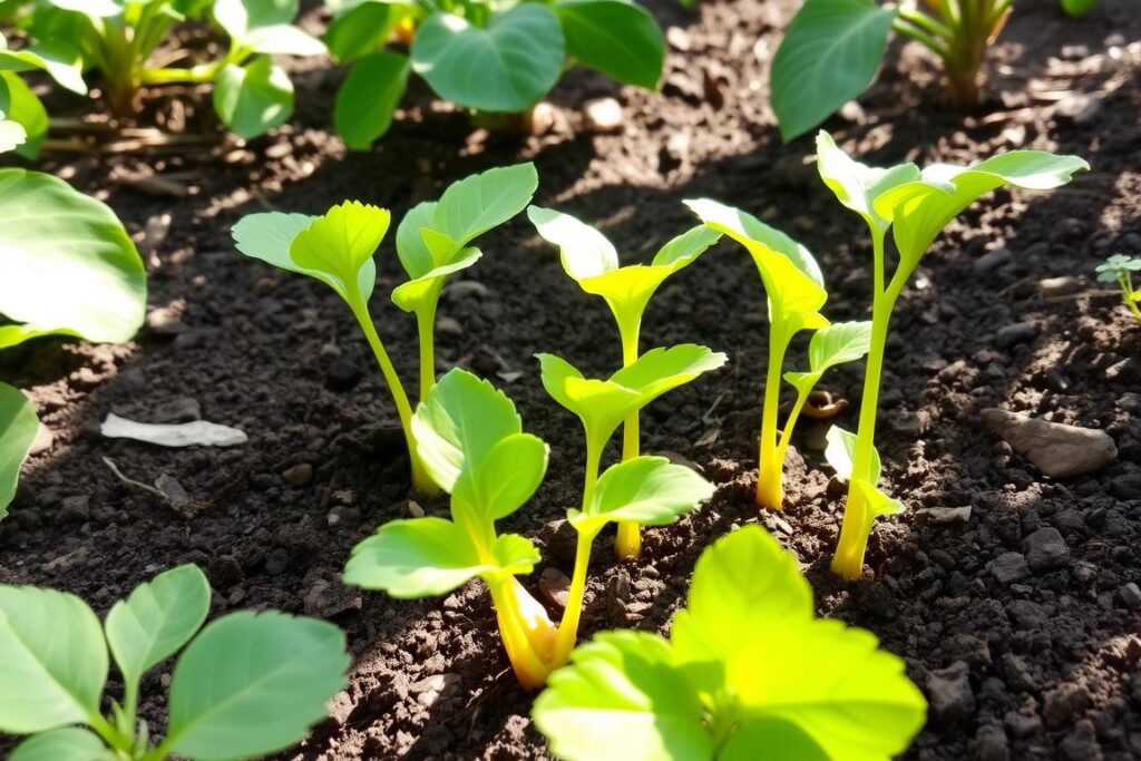 jeunes plants patate douce