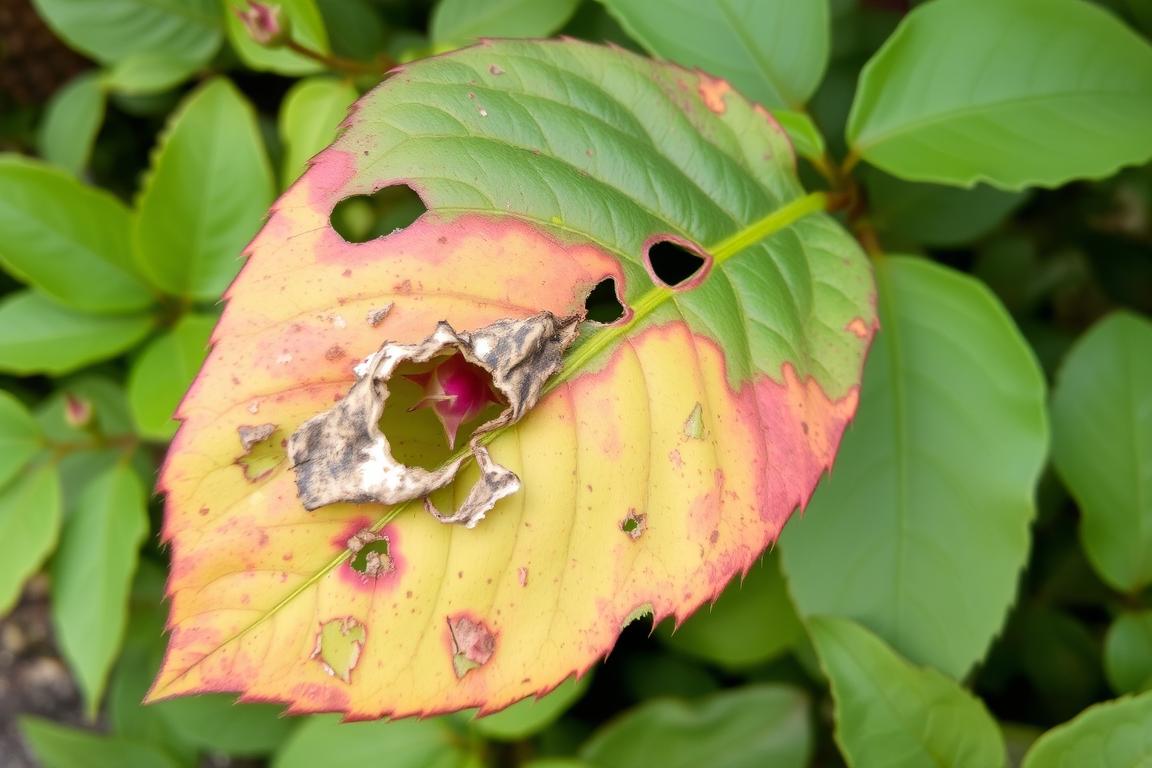 trou feuille rosier