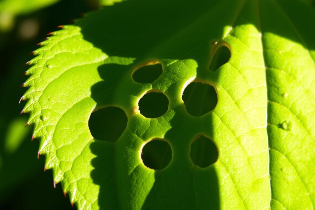 trous feuille rosier